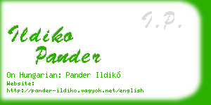 ildiko pander business card